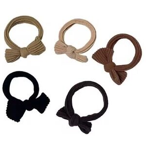 Set of 10 Bow Headbands in Neutral Tones cotton blend (2) of each